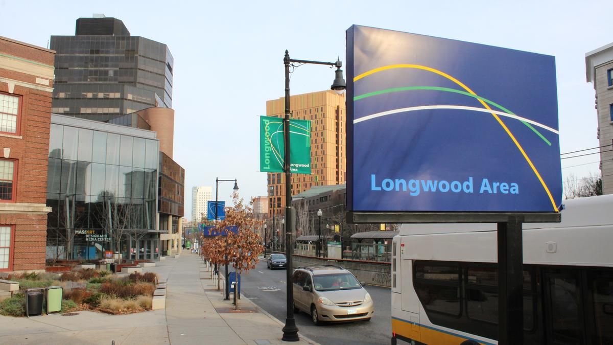 Street view of the Longwood Medical Area.