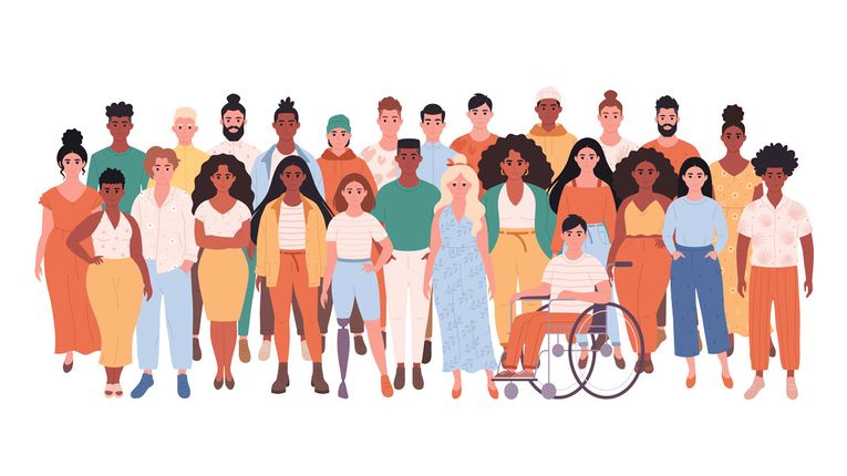 Illustration of diverse group of people