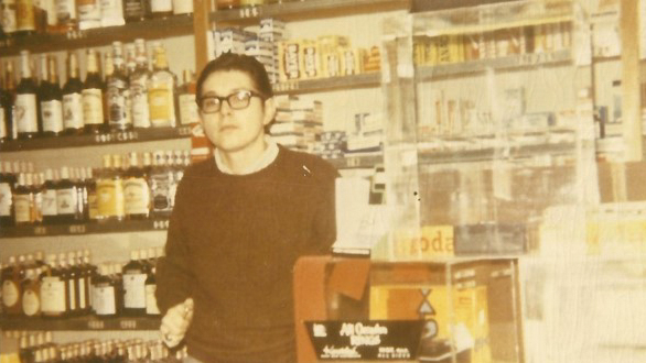John Michael "Mike" Dunican inside his business, Hawley's Pharmacy.