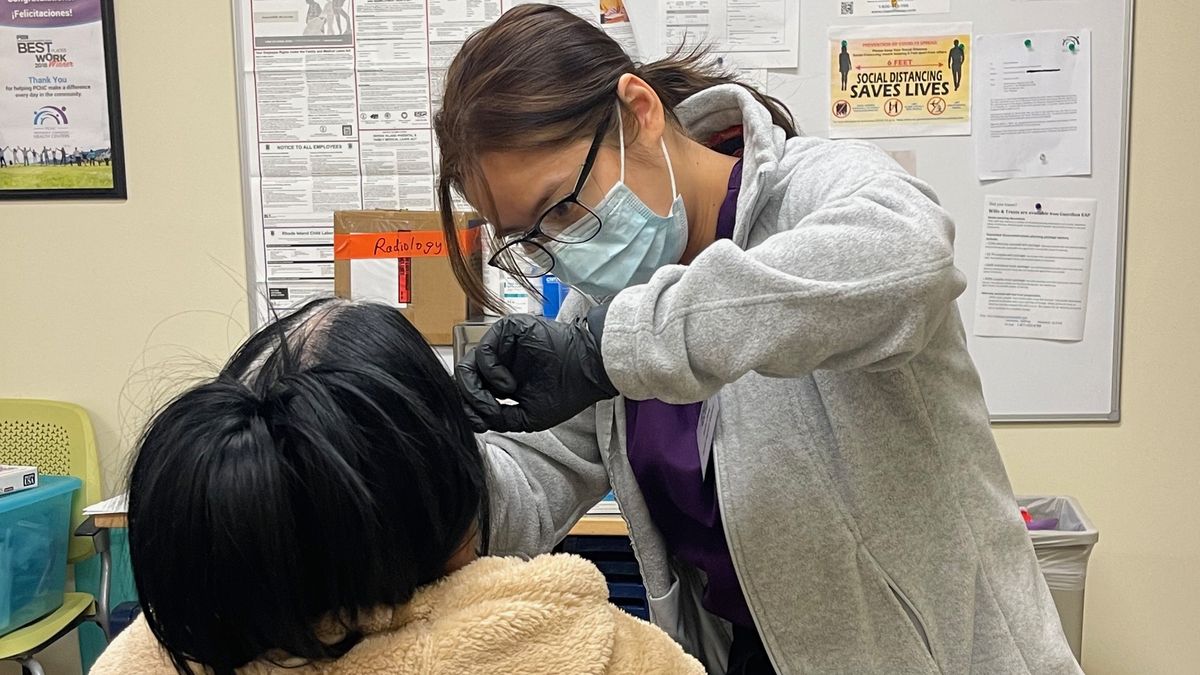 Jessica Zheng, Bachelor of Science in Predental-Dental Hygiene '26, was one of nine students from the Forsyth School of Dental Hygiene at Massachusetts College of Pharmacy and Health Sciences to volunteer at the Rhode Island Mission of Mercy dental clinic in Providence Oct. 4-5.