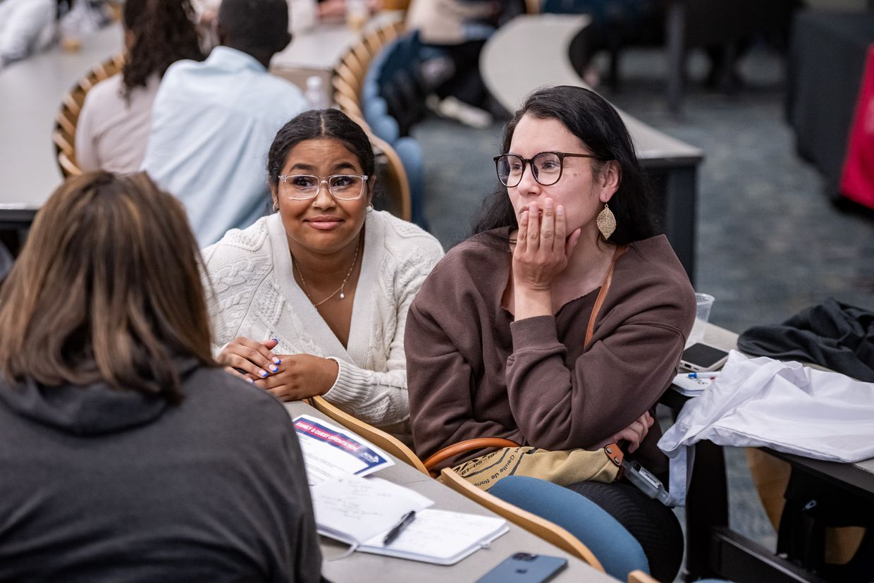 Students attending Orientation at MCPHS. 