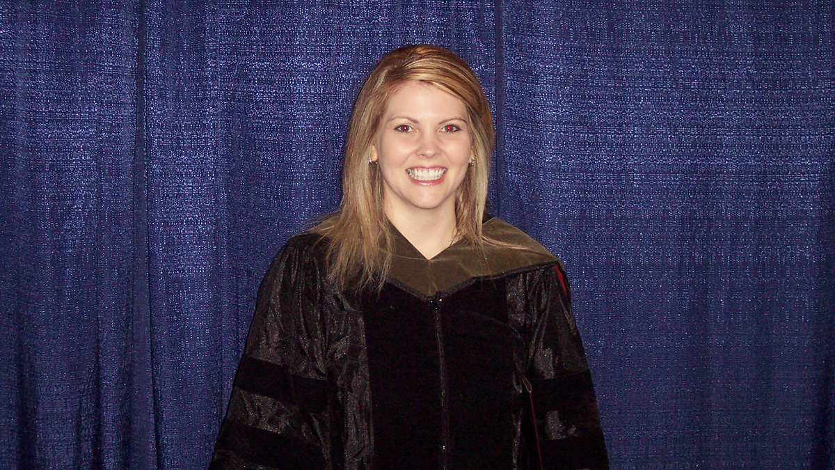 Kaelen Dunican at her graduation from MCPHS in 2006.