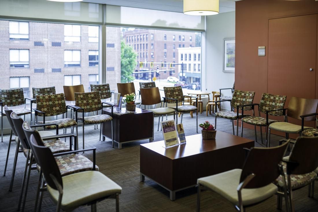 Waiting room of the MCPHS Dental Hygiene Clinic.