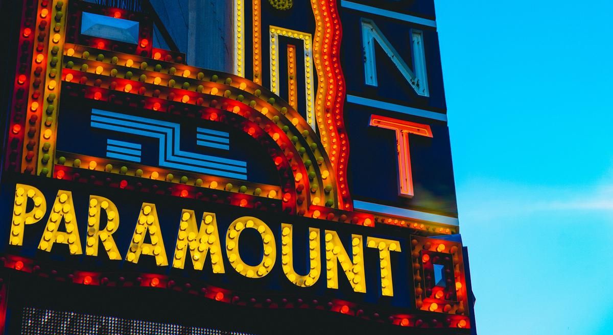 Paramount Theatre sign in Boston.