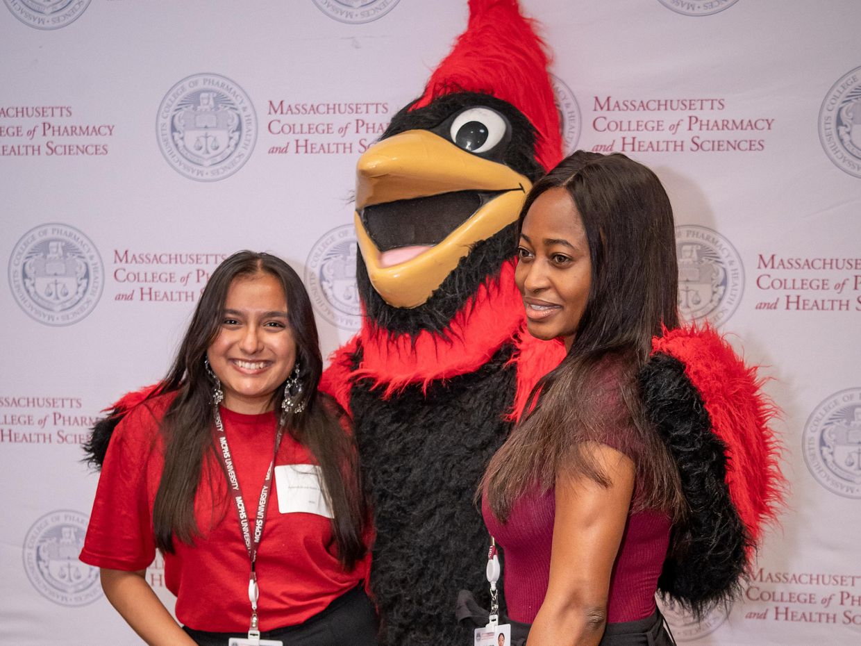 International students and family at MCPHS Welcome event. 