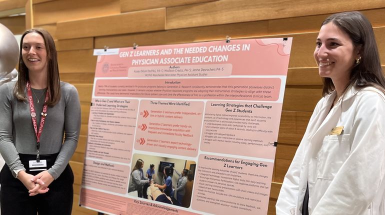 Students, faculty, and staff gathered at MCPHS Manchester’s Brant Hub on Nov. 20 for the second annual Research and Scholarship event, showcasing student research across healthcare disciplines.